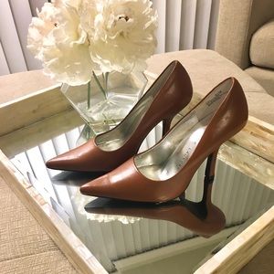 Leather Brown Camel Pumps Heels Chinese Laundry